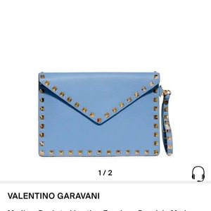 Valentino Garavani -Medium Rockstud Leather Envelope Pouch